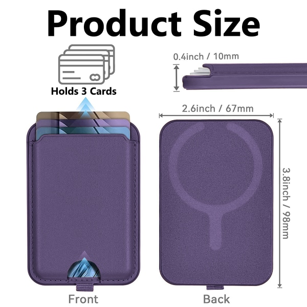 Magnetisk kortholder pung til iPhone - Magnet pung i læder