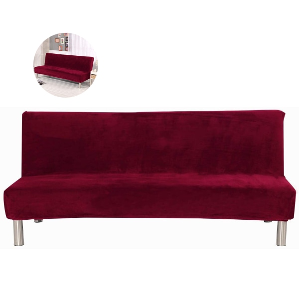 Sametista ja pehmoista valmistettu sohvan cover , 3-istuttava, punainen