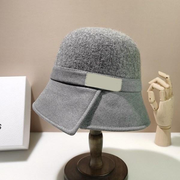 Dame Warm Ull Cloche Hat Solid Vinter bøttehatter utendørs
