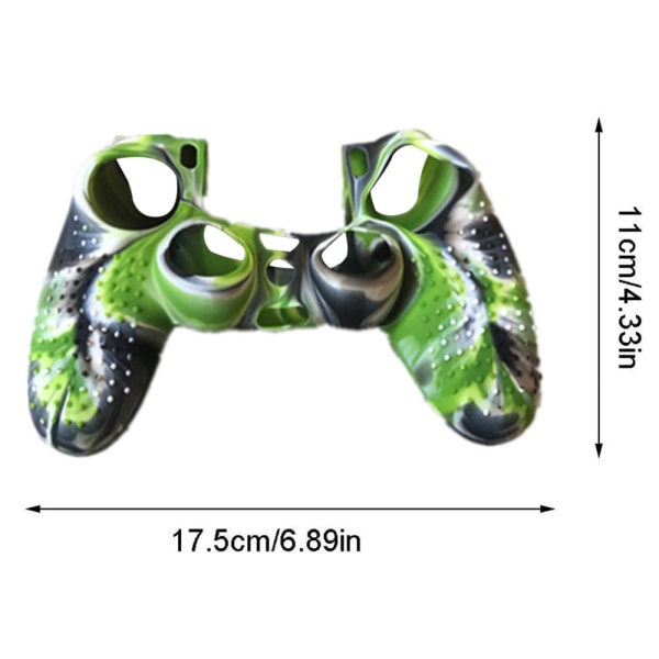 PS4 Controller Skin Grip Cover Case, Skridsikker camouflage grøn