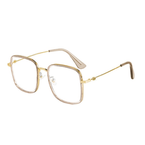 Retro transparent ram anti-blått ljus platt spegel dam platt ansikte slimmande stor ram myopi ram glasögon