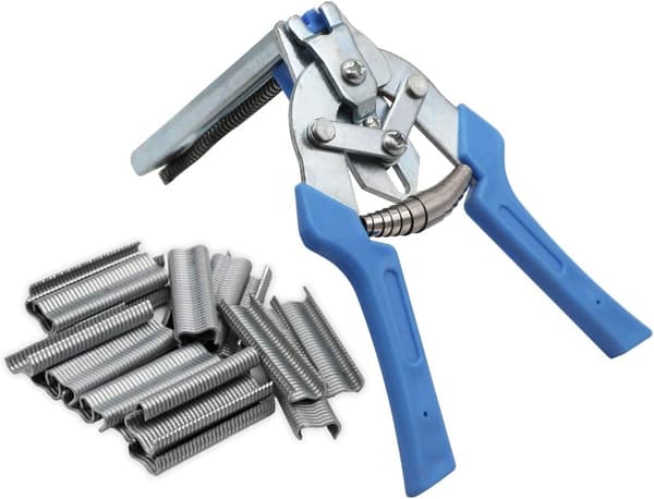 Blå 1 Hog Ring Clip og 600 klipsstifter, M klipsstifter for B