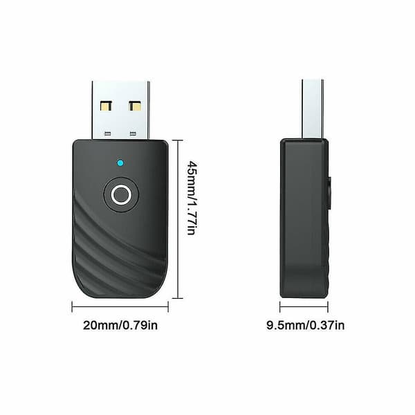 Trådløs USB Bluetooth 5.0 lydsender mottaker 3-i-1-adapter for PC TV Bil