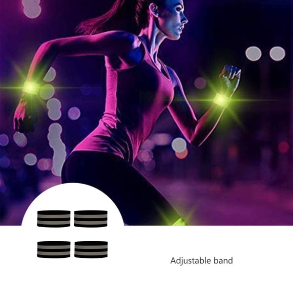 4 Pcs Reflective Bands  for Wrist, Arm, Ankle, Leg,