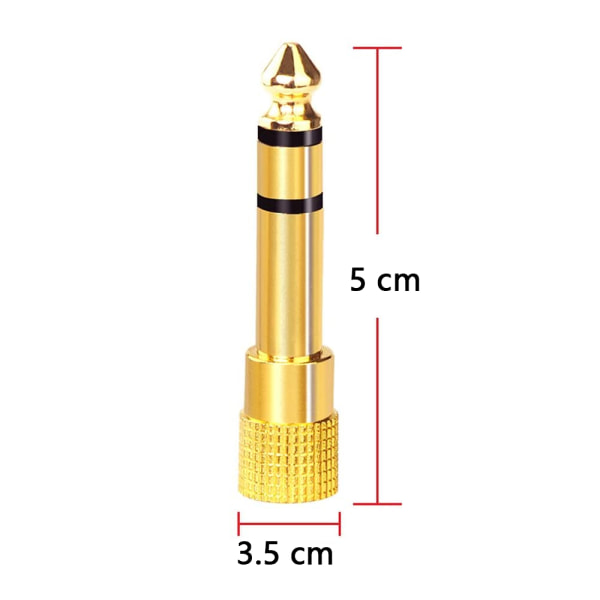 2 stk 6,35 mm hann til 3,5 mm hunn stereo hodetelefonadapter