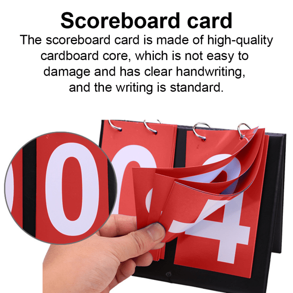 Bordplate Flip Scoreboard 2-sifret bærbar sportsresultattavle, rød