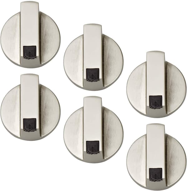 6 stk. Hob Knob (8 mm), Universal kontrolknapper til køkken