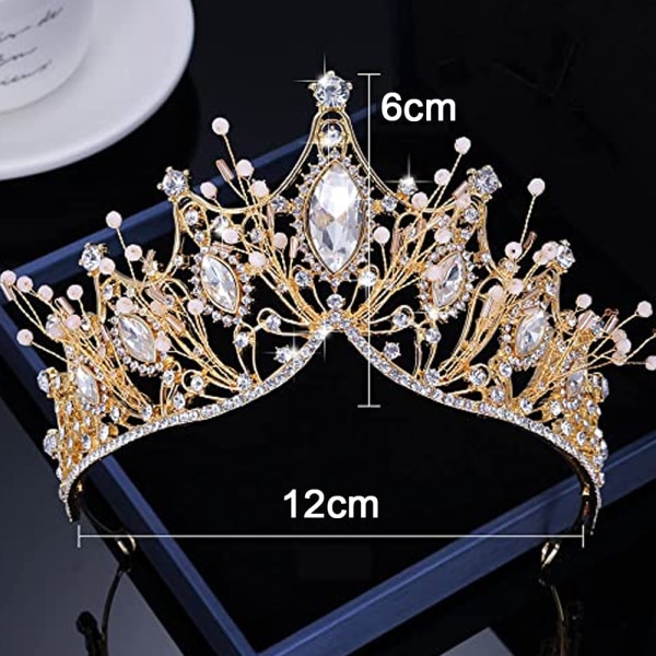 Queen Crown Gothic tekojalokivi häät tiaras ja kruunu