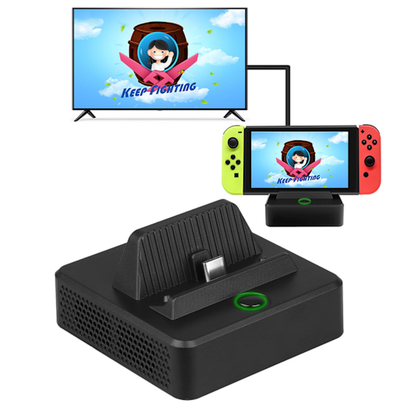 Resevänlig Nintendo Switch Docka, Kompakt Lättviktsdesign med Portabelt Laddningsställ för Sömlöst Spelande, Stöder 4K Videoutgång & Bra