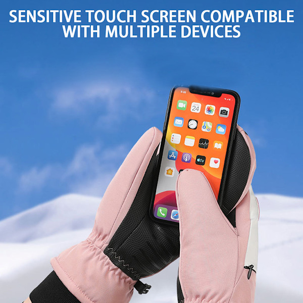 Allvädersvantar, Vattentäta Snowboardhandskar med Touch Screen och Elastisk Handled, Perfekta för Snösporter och Vinteraktiviteter