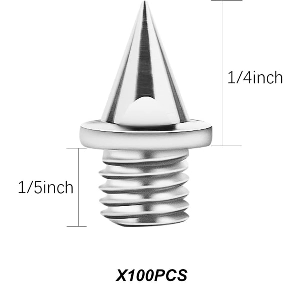 100 st spikespikar för spikskor, silver