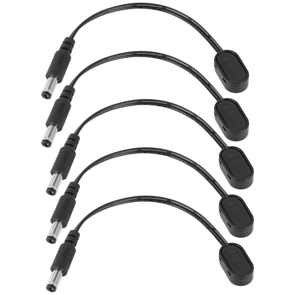 Tip Negativ Design för Gitarr Effekter Pedal, Daisy Chain Pedalkablar med Rätvinklig Kontakt Stödjer 5mm x 1mm Hankontakter, Oberoende Batteri för