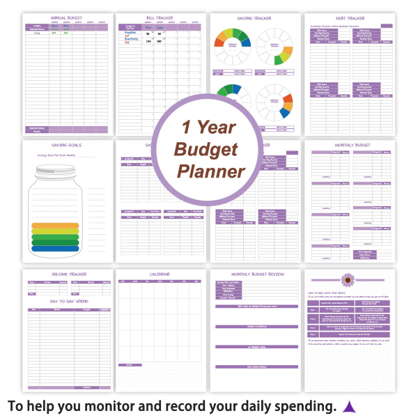 Budget Planner - Monthly Budget Book with Expense Tracker Notebook