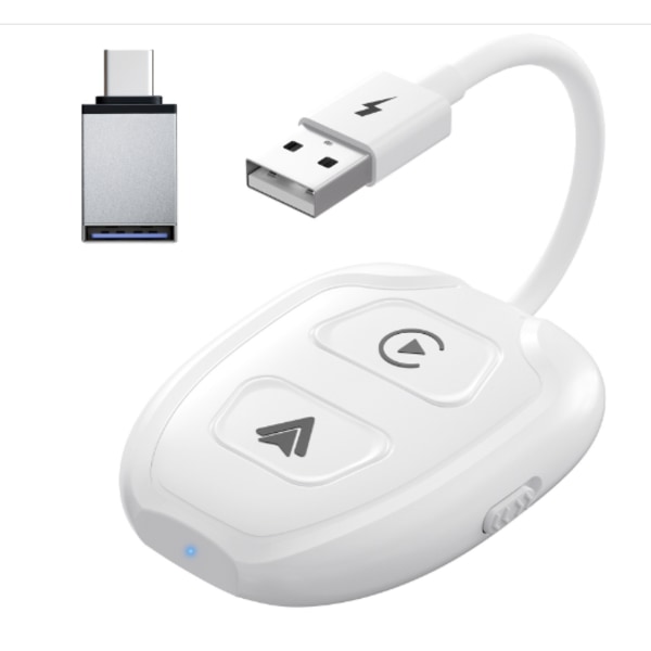 Langaton Carplay & Android Auto -sovitin 2 in 1 Auto CarPlay & Android Auto Langaton 2024 Päivitysdongle muuntaa langallisen langattomaksi, yhteensopiva
