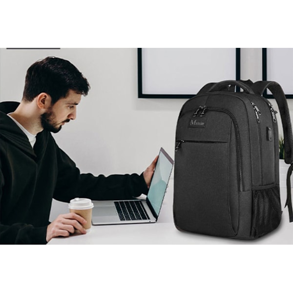 Stöldskyddad Affärsryggsäck för Laptop, 15,6 Tums Reseryggsäck med USB-Port för Enkel Laddning, Bekväma Axelremmar, Stor Kapacitet