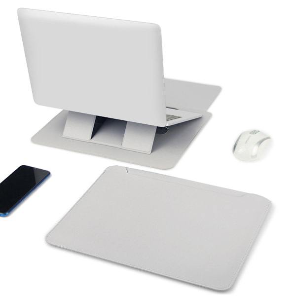 Kompakt självhäftande hopfällbart bärbart laptopstativ, ergonomisk design för förbättrad hållning för 13\" ~ 16\" laptops, justerbara vinklar med halkfritt gummi