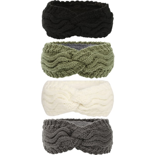 4 Pack Women's Knitted Headbands