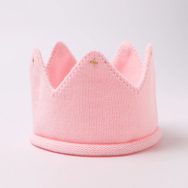 Baby Birthday Crown Pannband Hatt Crown Knit Hat Headdress Party