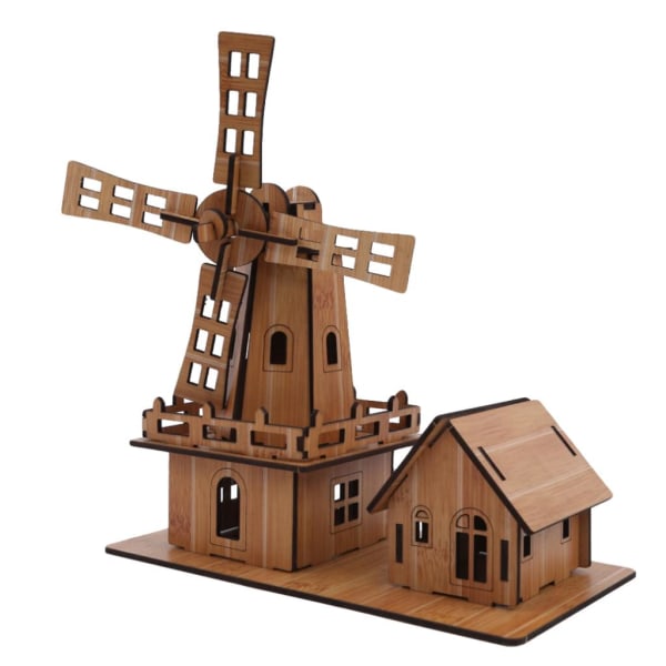 Trælegetøj Diy House Model 3D Puslespil Pædagogisk legetøj