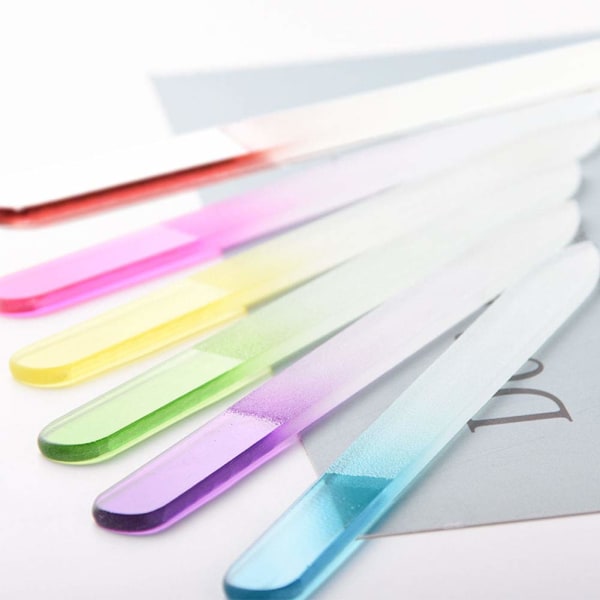 6 kpl Crystal Glass Nail File - Random Color
