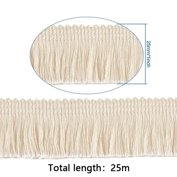 Polyester Frynser Duskkant Blonder Trim Frynser Fiber Trim, Beige