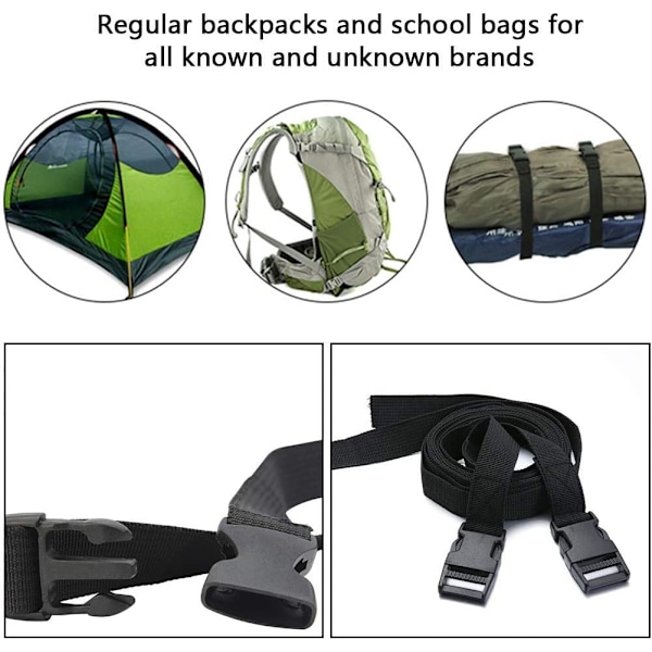 4 st Webbing Flat Side Release Spännen Halkskydd Packrem