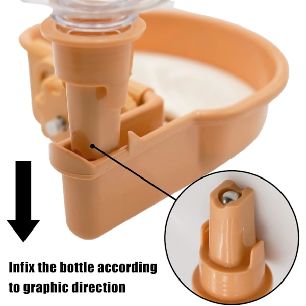 Automatisk Vattendispenser för Hundar Katter, Gravitationsmatad Matare med Stänksäker Design, BPA-fritt Material, Kvalitets-ABS, Installation Utanför Buren