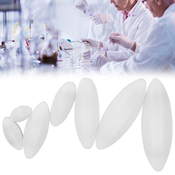 Magnetomrörare med Teflon (PTFE)-hölje, olivformad omrörare med högkvalitativt magnetstål för oöverträffad hållbarhet och mångsidighet, set om 7