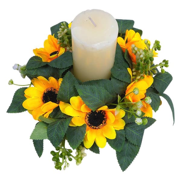 2 Vår Solros Konstgjorda Blomsterkransar, 25 cm