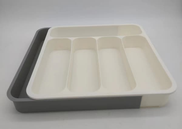 34,5*32,5*5,5 cm vit buffélåda, 6-facks buffékök