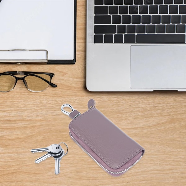 Bilnyckelväska, bilnyckelring metallkrok och dragkedja för nyckelring plånbok