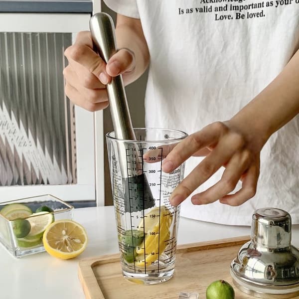 1 x Cocktailmuddler i rustfritt stål, stampe, moser, mikser, ideell
