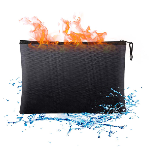 Fireproof Document Bags,14.2”x 10.0” with Zipper for A4