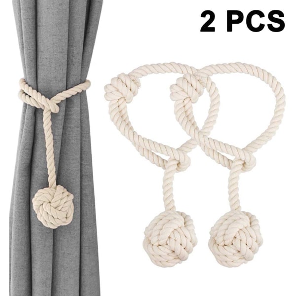 1 Pair Home Curtain Tiebacks Cord Rope Holdbacks,Beige