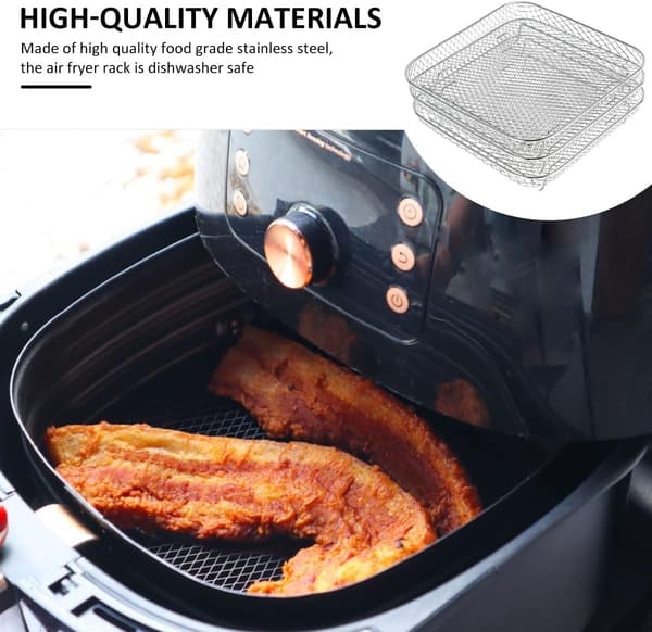 (Firkantet) Airfryer-stativ 3-lags stabilt dehydratorstativ
