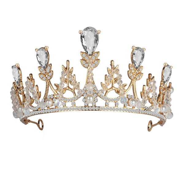 Elegant Bröllopsaccessoar Kristall Strass Prinsesskrona, Kvalitetslegeringsmaterial med Glittrande Strass, Lyxig Vattendiamantdesign, Mångsidig