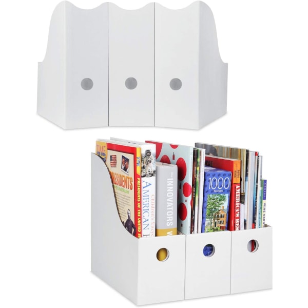 6PCS White Magazine Holder Sturdy Cardboard  Holder