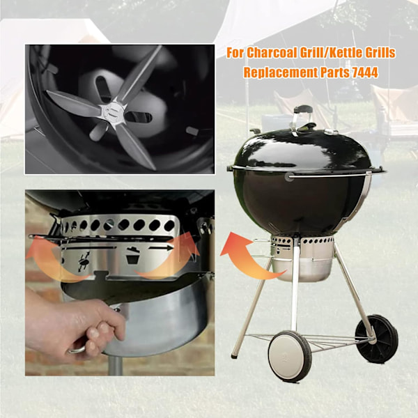 1 Pakk 57cm One Touch Rengjøringssystem Kompatibelt med Weber BBQ-deler, 7444 Weber Kettle Grill