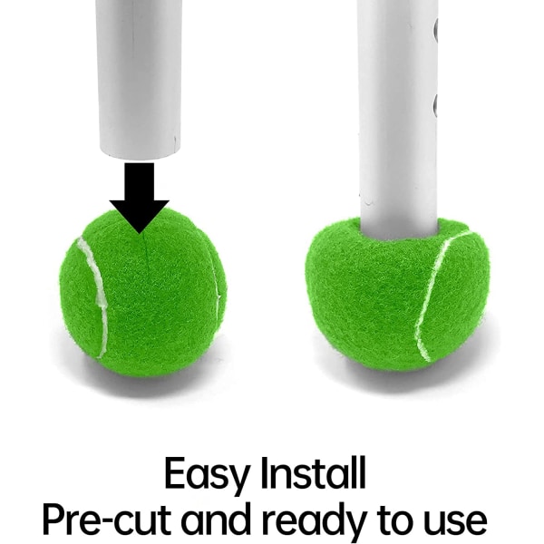 4 STK Forudskårne tennisbolde til beskyttelse af møbelben, hvid