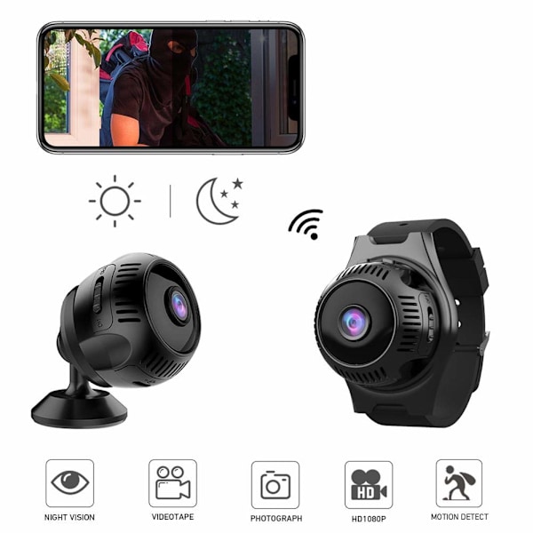 Smart Säkerhetswebbkamera, HD 1080P-upplösning med Ultra-mini Osynlig Form för Flerfaldig Installation & Förbättrad Mörkerseende