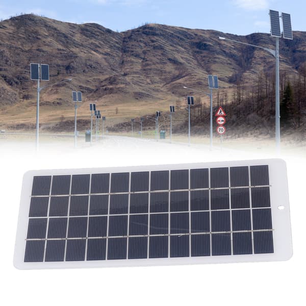 Solcellepanellader for utendørsbelysning, høyeffektivt polysilisium solcellepanel med høy lystransmisjon, 5W 12V bærbar solcelle