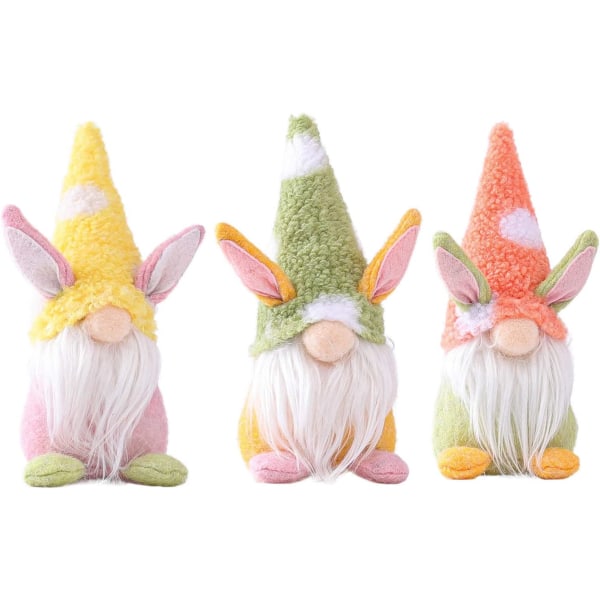3st påsk Gnome Bunny med påskägg, inomhus vårdekor