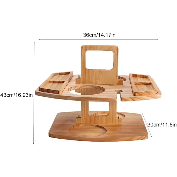 Kompakt Picknickkompis, Portabelt Vinbord med Multifunktionell Design, Lätt att Fälla ihop för Snabb Uppställning, Hållbart Trämaterial, Ingen Montering