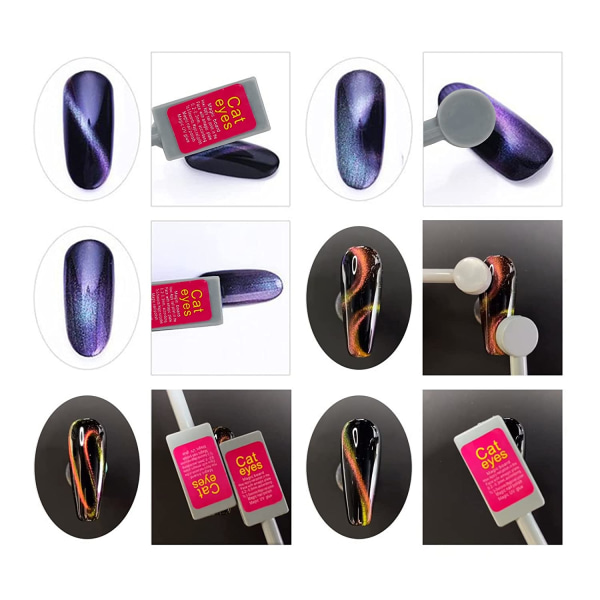 2kpl kissansilmämagneetti kynsille 3D Cat Eye Magnet -voimakas kynä