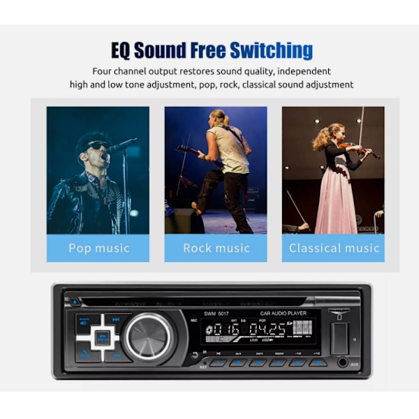 Bilradio Stereo CD DVD-spelare Bluetooth Hands Free AUX USB FM MP3 Enkel 1 DIN Bilradio Stereo CD DVD-spelare Bluetooth Hands Free AUX USB FM MP3