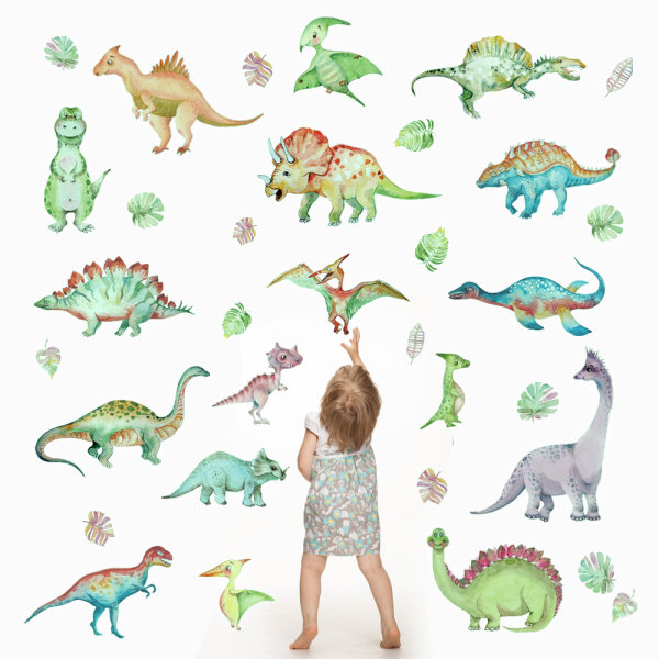 Lysende dinosaur børn vægoverføringsbillede, til drengeværelsesgaver