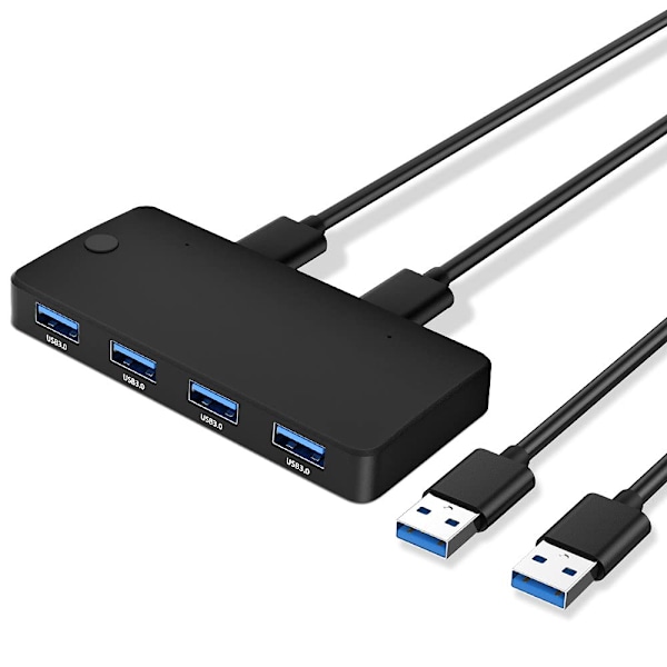 Usb 3.0 Kvm Switch Selector, Portabel Utgång Perifer Delningsswitch För Skrivare Skanner Tangentbord Mus, Led-indikator Visar Aktiv Dator, Plug