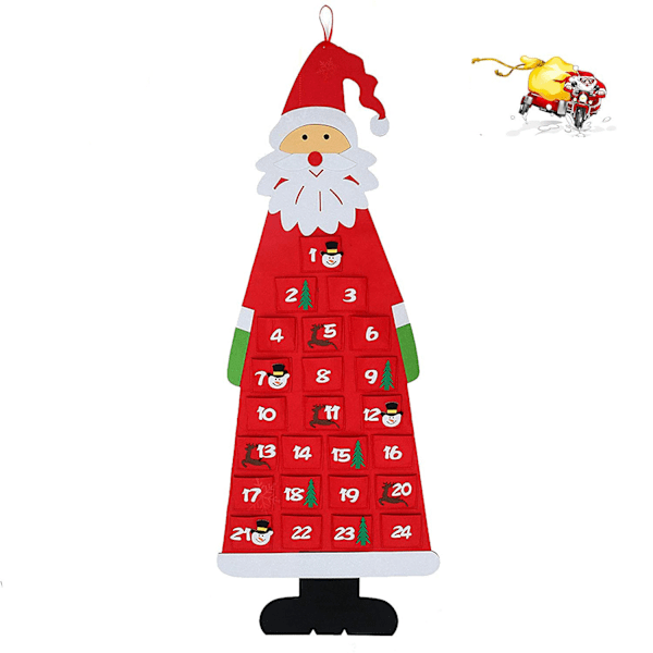 Nedräkning till jul med återanvändbar adventskalender, söt tomtedesign i filtmaterial för minnesvärda julstunder