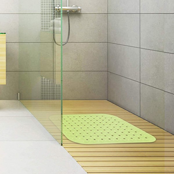 Suihkumatto tyhjennysaukoilla, suihkumatto kylpyhuoneeseen, vihreä