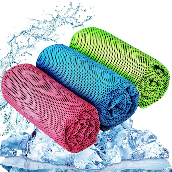 Hyper-Evaporativ Mikrofiber Kylhandduk, Omedelbar Lindring För Yoga, Golf, Resor, Sport, Camping, Fotboll - 3-pack, 80 X 30 Cm, Multifunktionell